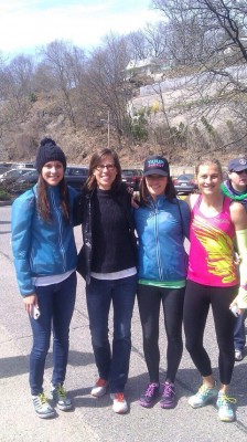 The Oiselle women cheering in Wellesley.